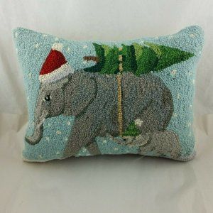 The Holiday Aisle Hook Wool Throw Pillow Elephants